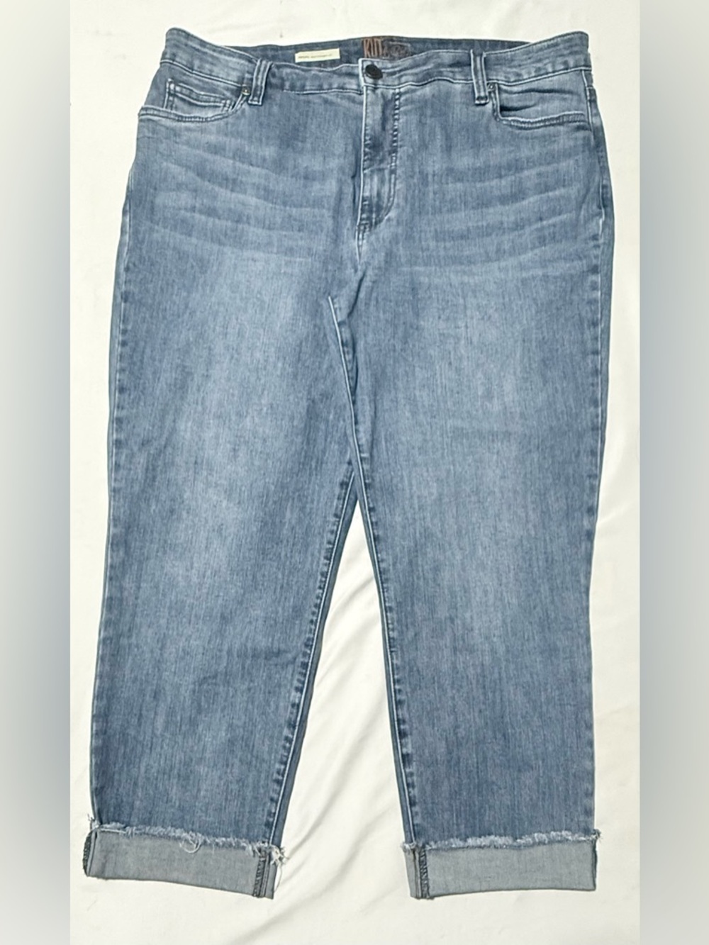 Kut from the Kloth Medium Blue Crop Straight-Leg Jeans size 16W - Picture 3 of 11